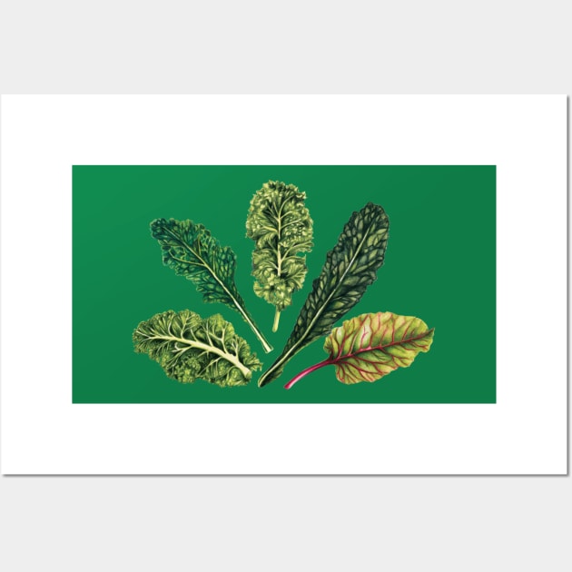 Go Green - Leafy greens pattern Wall Art by AmandaDilworth